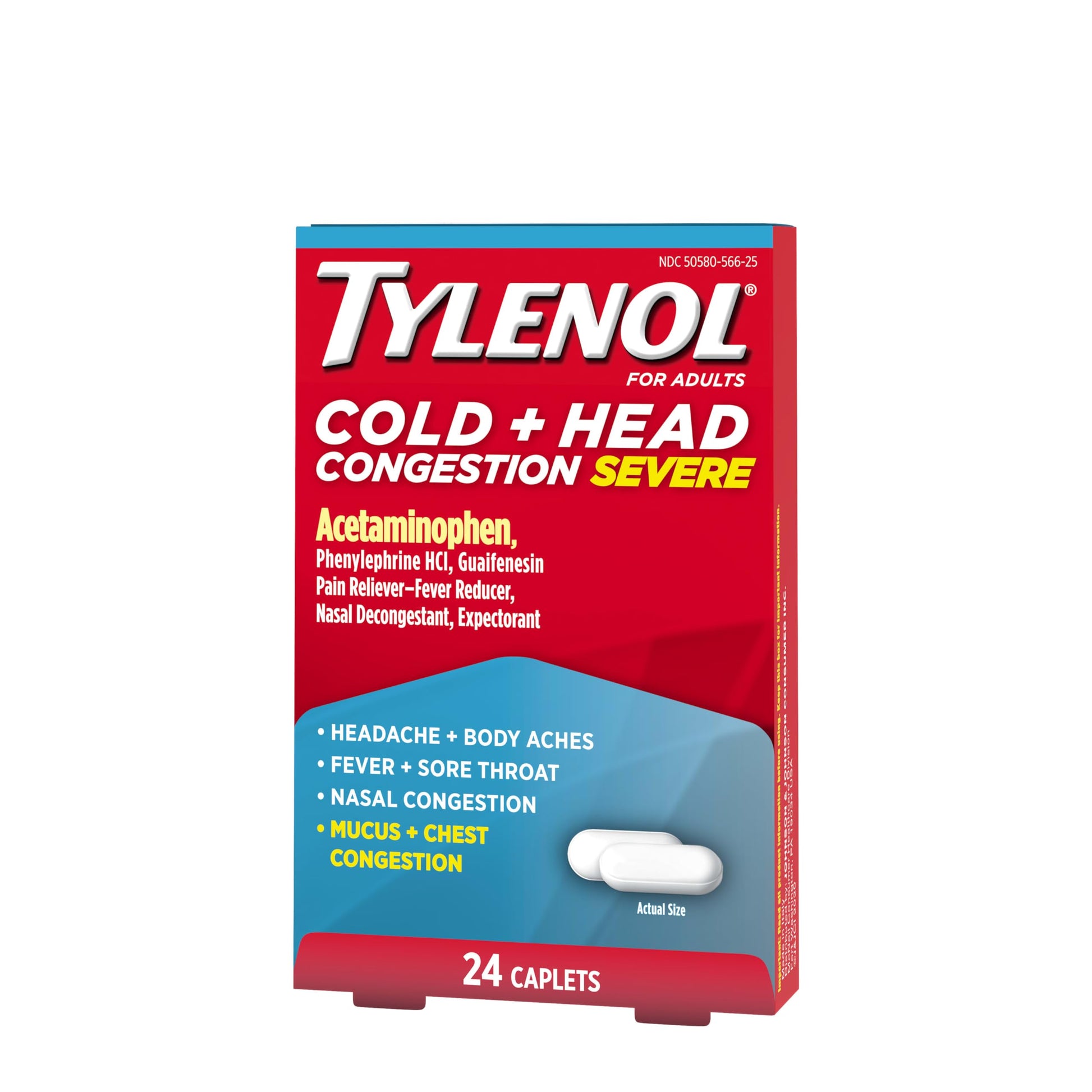 Blister pack presentation of Tylenol multi symptom cold and fever reducer pills