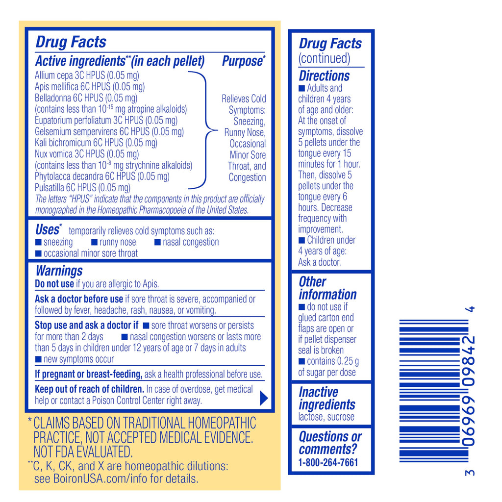 Two count portable tubes of Boiron ColdCalm waterless dissolving pellets