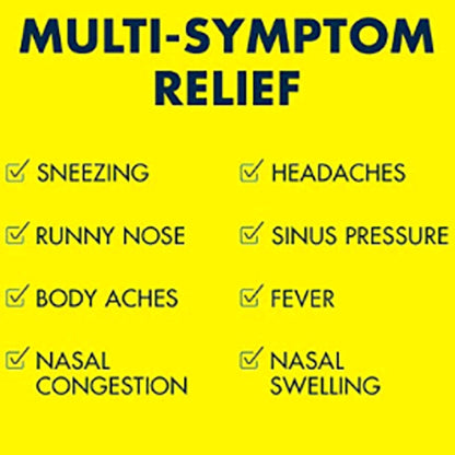 Advil cold and flu relief tablets showing active ingredients and drug facts label