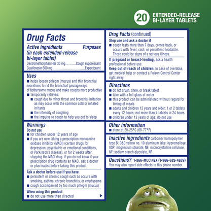 Mucinex DM adult cold and flu chest congestion relief medicine