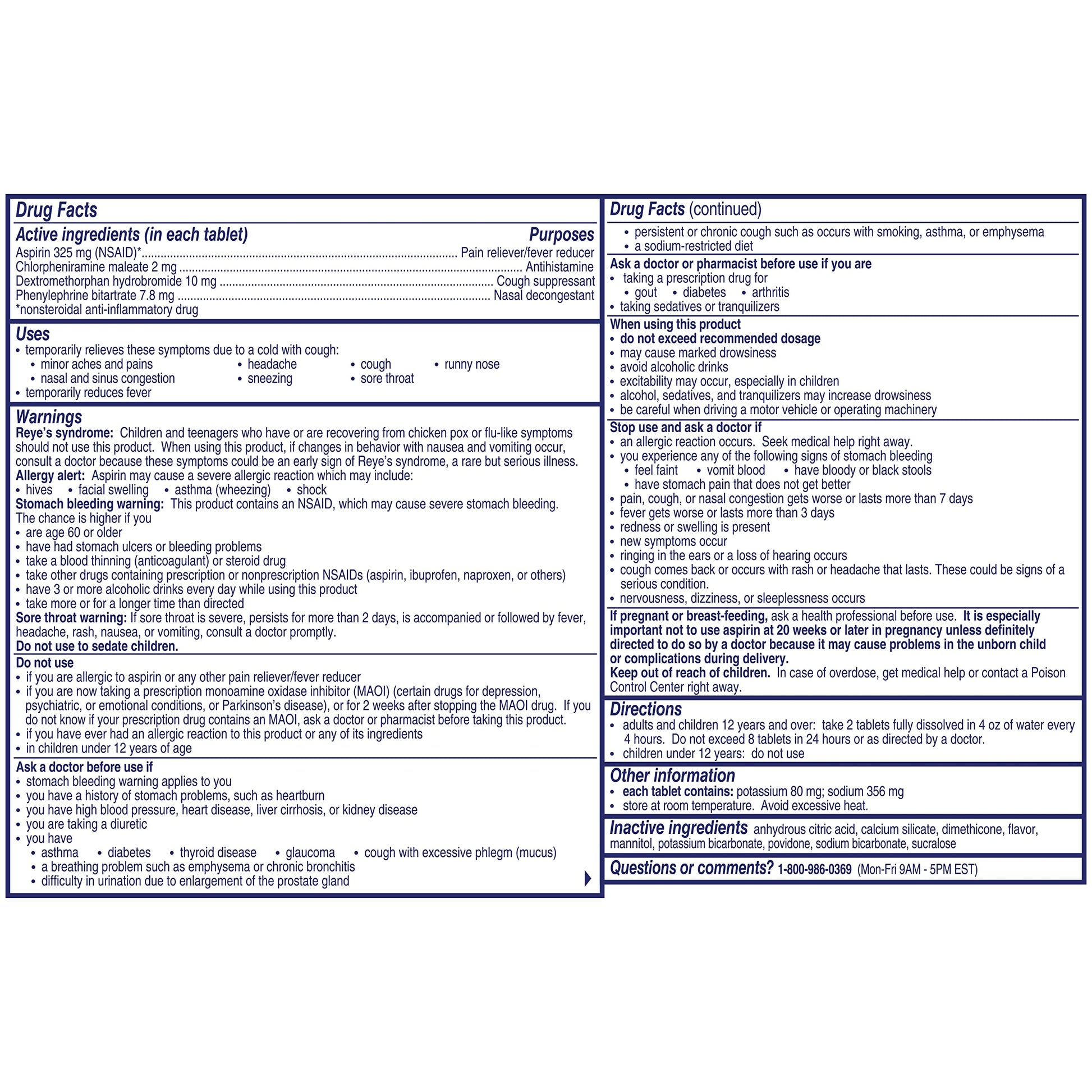 Alka-Seltzer Plus multi-symptom severe cold relief box showing forty-eight tablets count