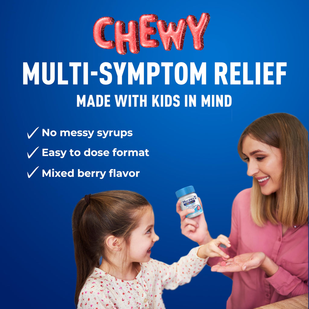 USA imported Mucinex children cold and flu medicine packaging displaying age six plus safety warning