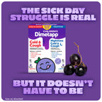 Back label of Children's Dimetapp showing drug facts active ingredients and dosage instructions for children.