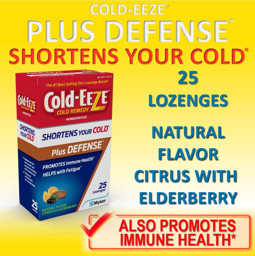 Close-up of the twenty-five count citrus with elderberry homeopathic lozenges box for adults.