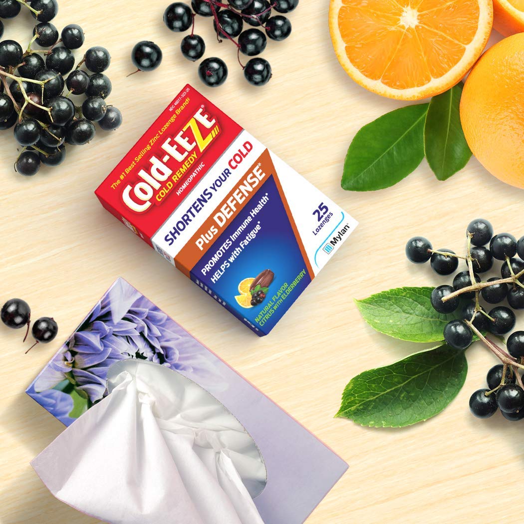 Premium imported Cold-EEZE package showing gluten-free and vegan certification logos.