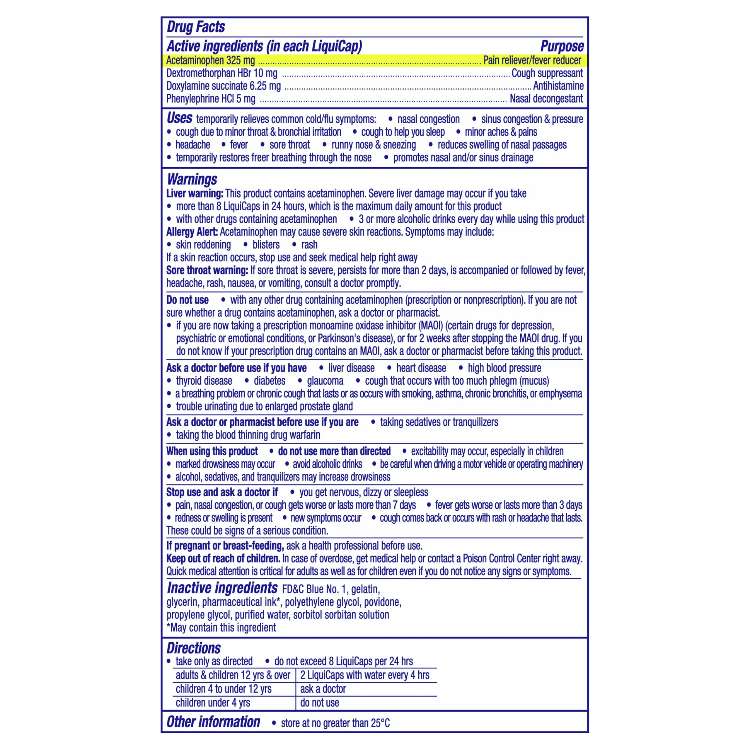 Vicks NyQuil Maximum Strength Severe cold and flu medicine box showing active ingredients