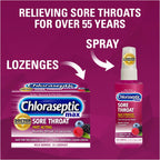 Chloraseptic wild berry sugar free throat spray side panel directions