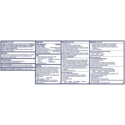 PowerFast Fizz severe cold effervescent medicine package side view details