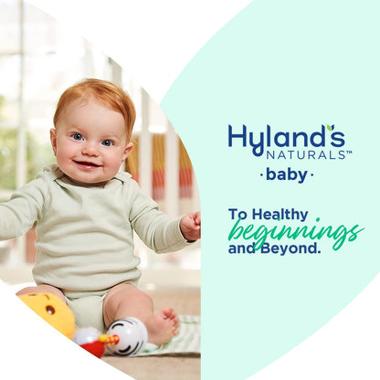 Side view of Hyland's baby cold tablets packaging with ingredients and clear usage directions
