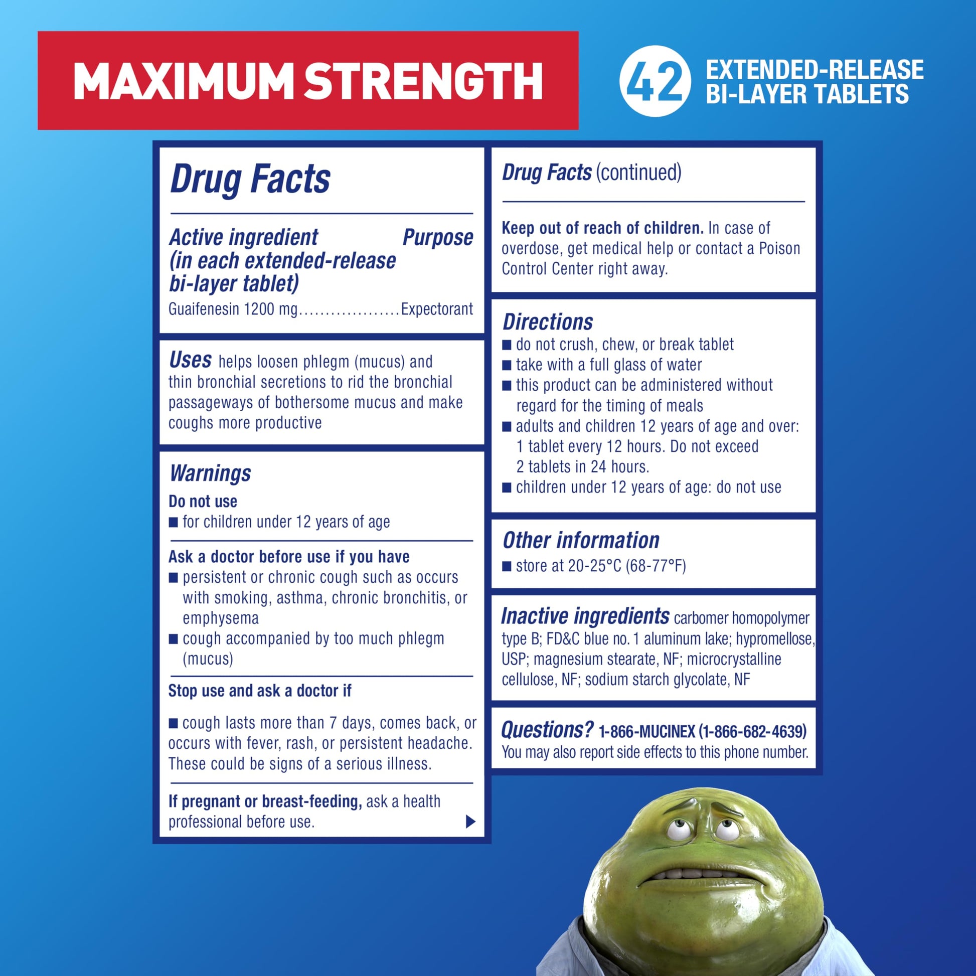 Mucinex 1200 mg guaifenesin extended release bi layer tablet side view showing dual layers.