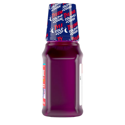 Tylenol nighttime fever reducer and cough suppressant liquid medication for adults