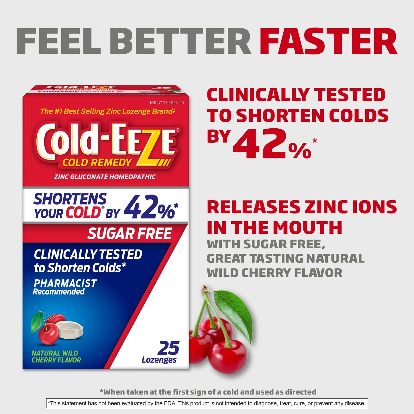 Cold-EEZE Homeopathic Cold Remedy sugar free zinc lozenges ingredients panel
