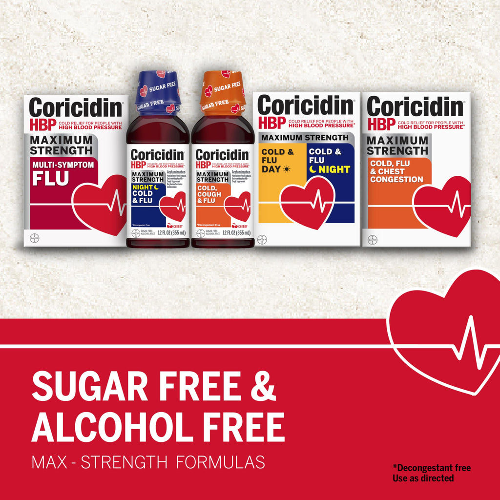 Authentic USA imported Coricidin HBP two pack cold liquid medicine showing ingredients and dosage directions