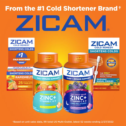 Close-up of adult chewable zinc vitamins by Zicam for defense against seasonal health changes
