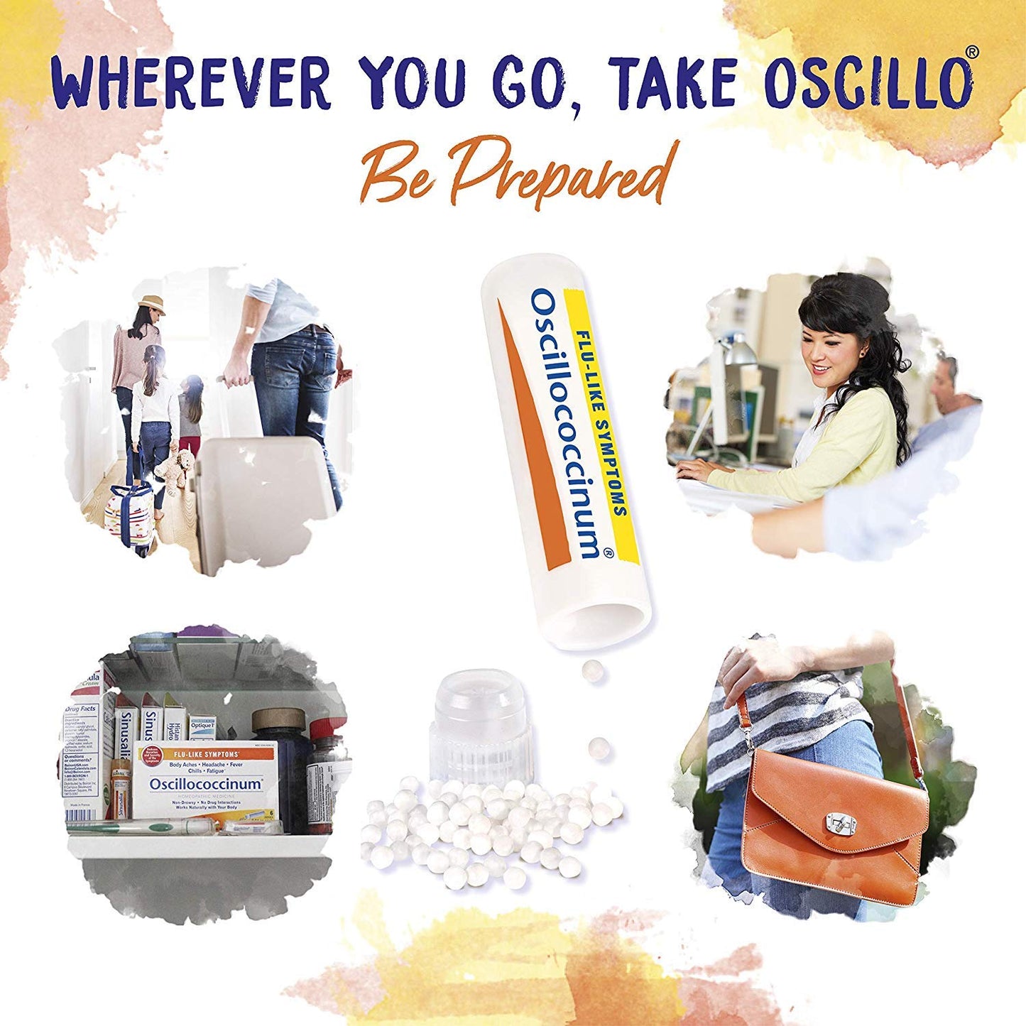 Back view of Boiron Oscillococcinum box with detailed usage instructions and age recommendations.