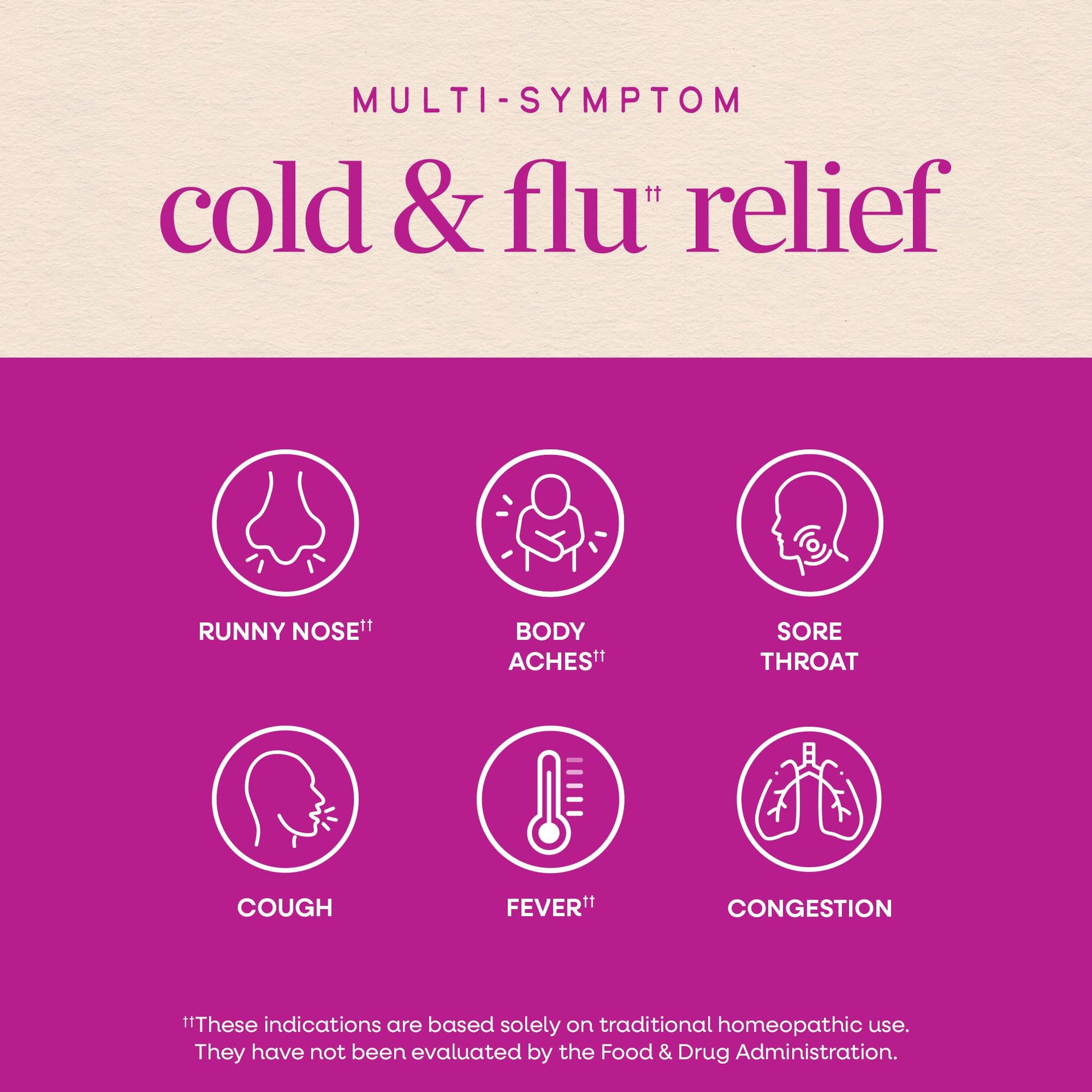 Nature's Way homeopathic cold and flu medicine supplement facts panel
