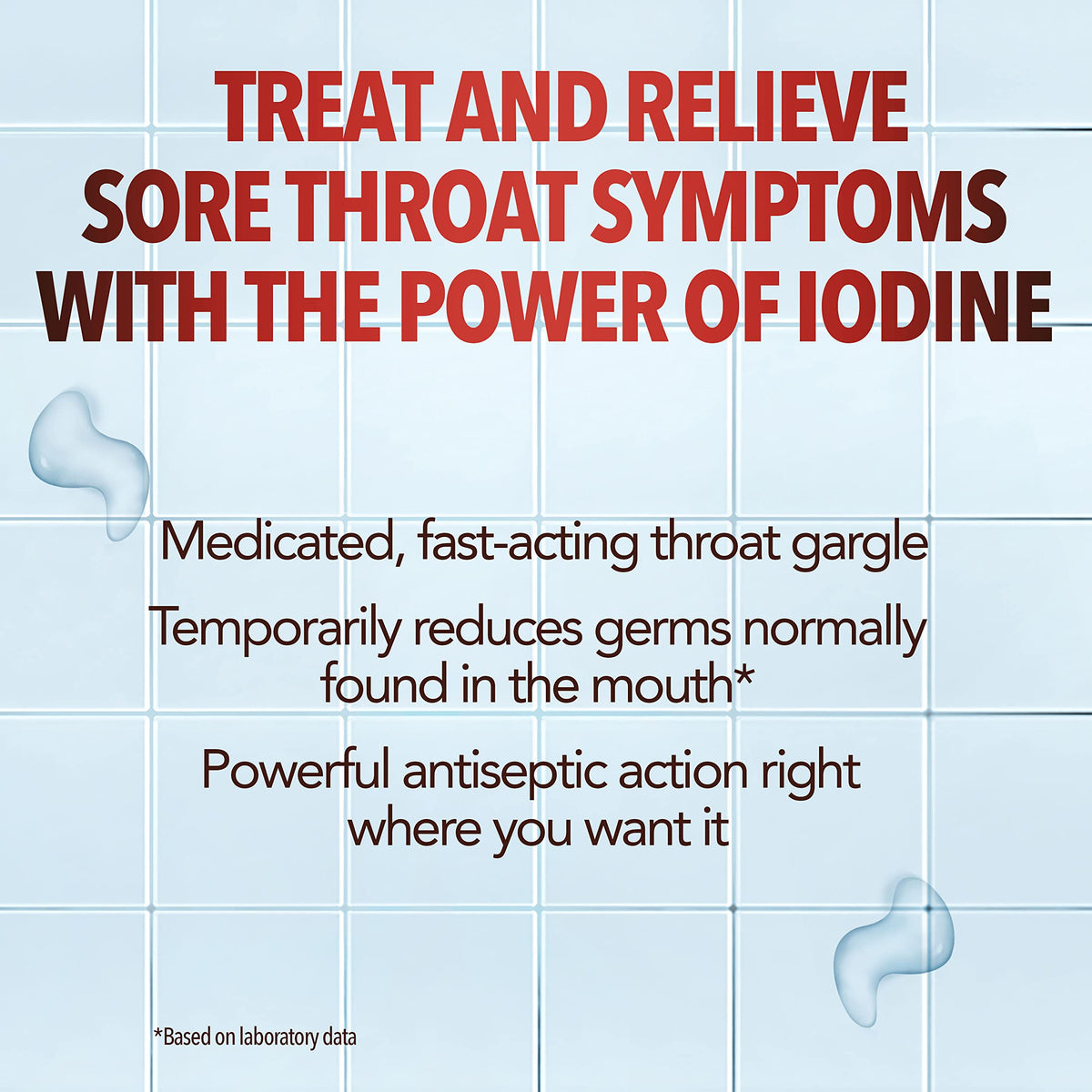 Back label of Betadine oral antiseptic liquid showing directions and warnings