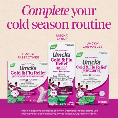 Rudra Retails imported Nature's Way Umcka cold and flu remedy side packaging view