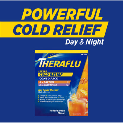 Theraflu tea daytime and nighttime combination pack for complete twenty-four hour cold and cough symptom relief