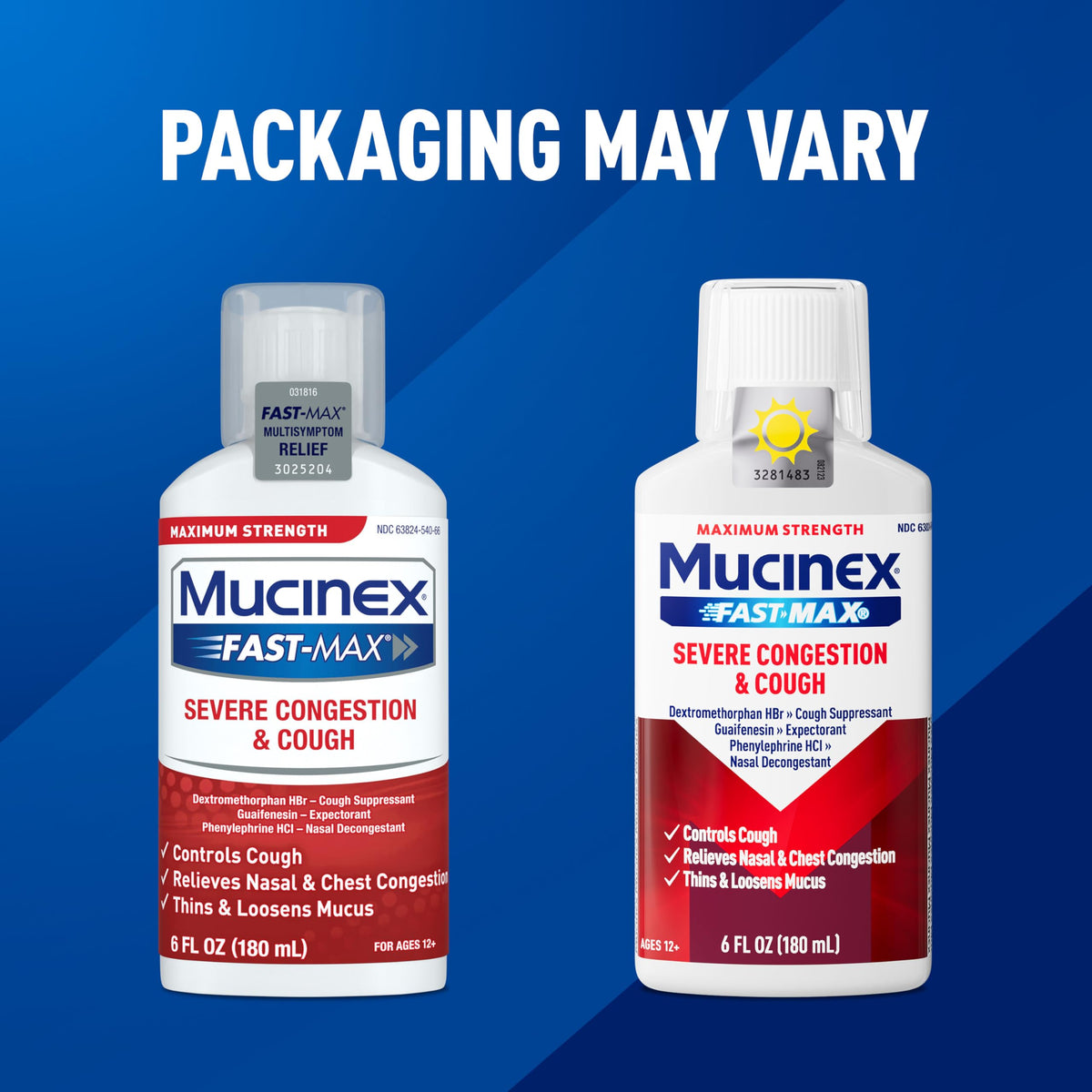 Mucinex maximum strength non-drowsy daytime cold and cough liquid formula.