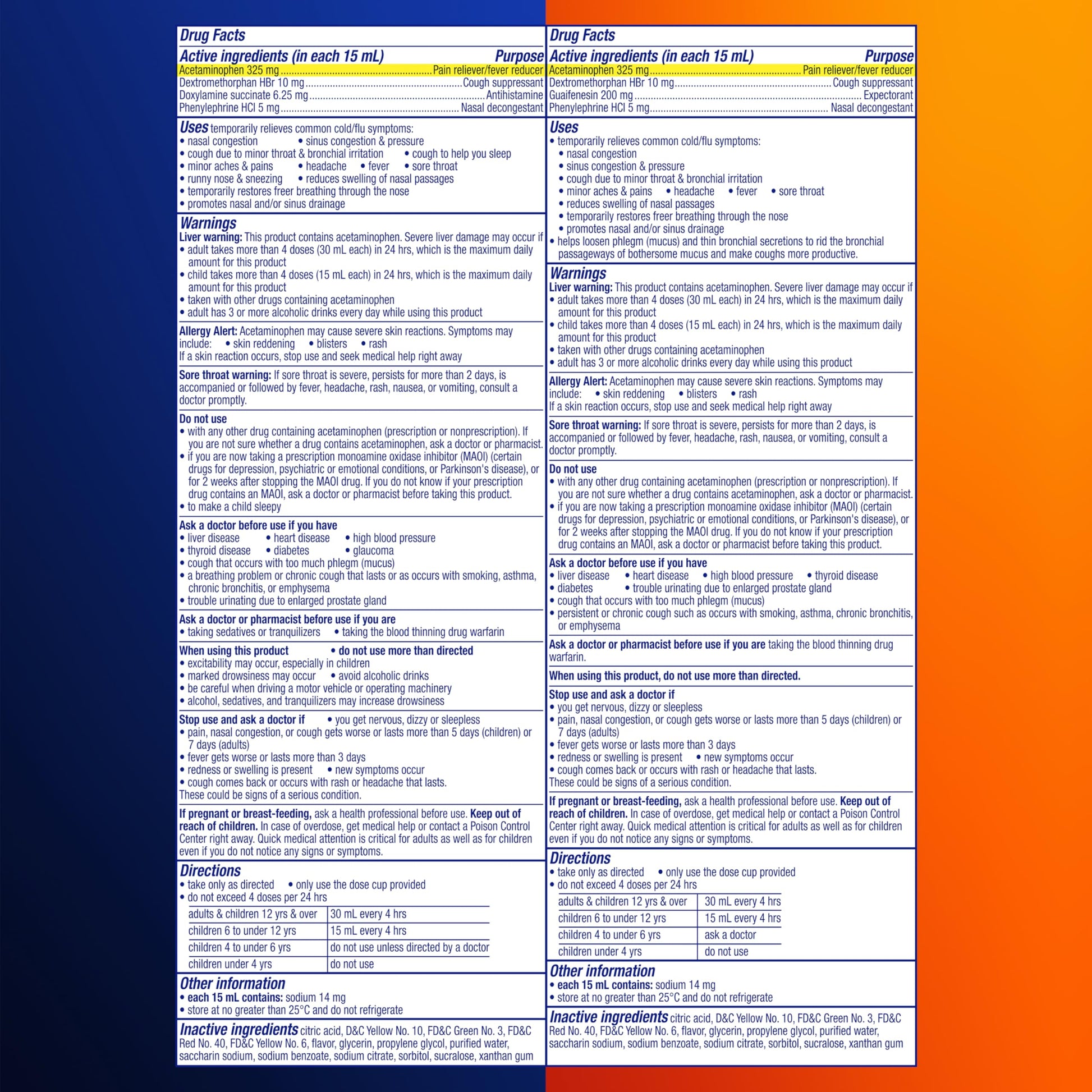 Vicks maximum strength day and night cold relief liquid honey combo packaging closeup