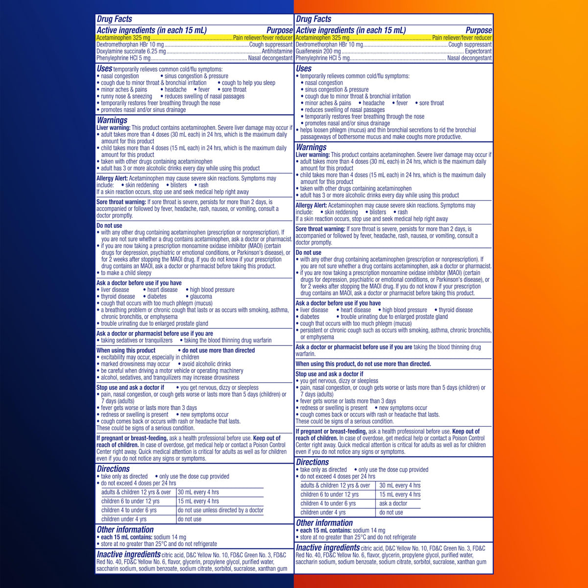 Vicks maximum strength day and night cold relief liquid honey combo packaging closeup