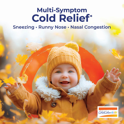 Boiron ColdCalm Baby sterile individual liquid doses strip for sneezing and runny nose relief