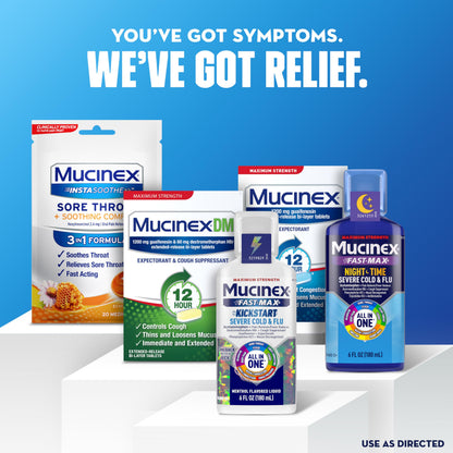 Mucinex guaifenesin expectorant 48 tablets bottle for respiratory comfort and clear breathing