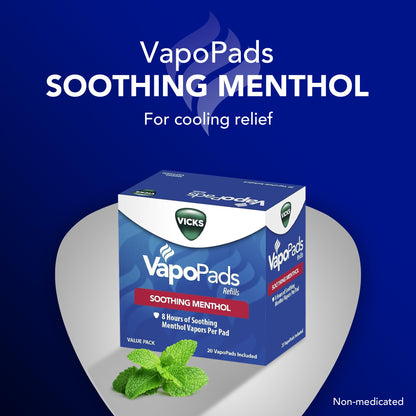 Authentic Vicks vapor pads showing the individual foil wrapped refills for humidifiers