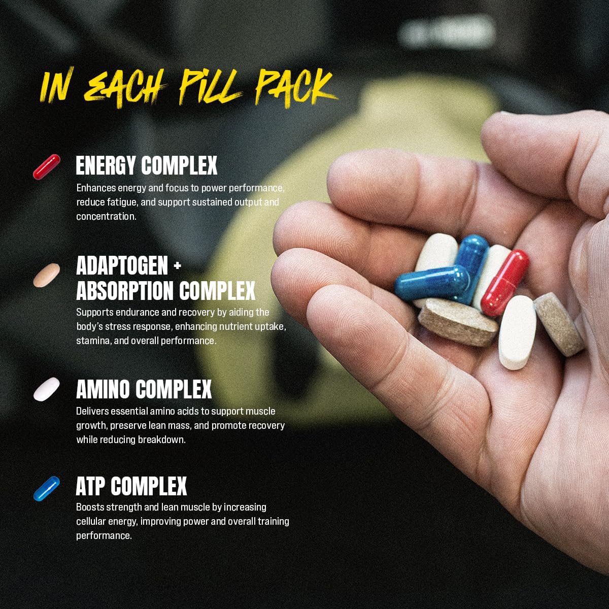 Universal Nutrition Animal M-Stak supplement facts panel and nutritional ingredients list on the back of the tin.