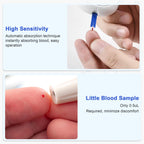 Close up look at the specialized contact points on the diabetic testing strip diagnostic tools