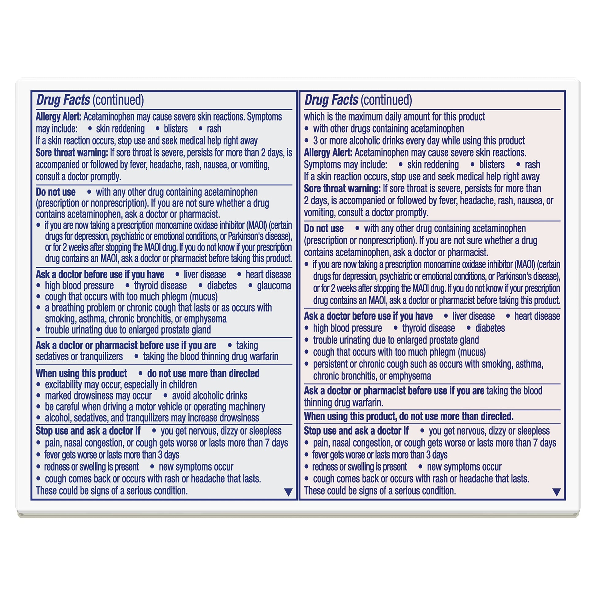 Vicks non drowsy daytime severe cold and flu liquid capsules packaging.