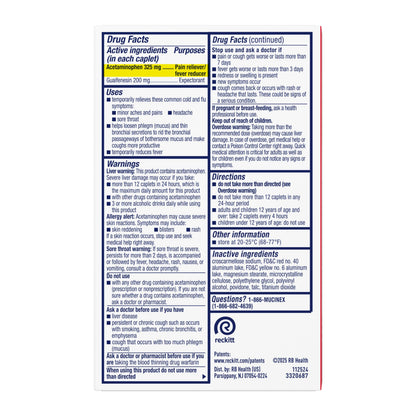 Mucinex Rapid Clear non drowsy chest congestion and pain relief medicine
