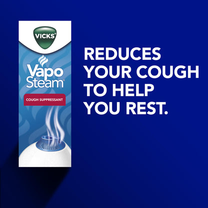 Vicks warm steam vaporiser showing slot compatibility for soothing scent pads and liquid inhalants