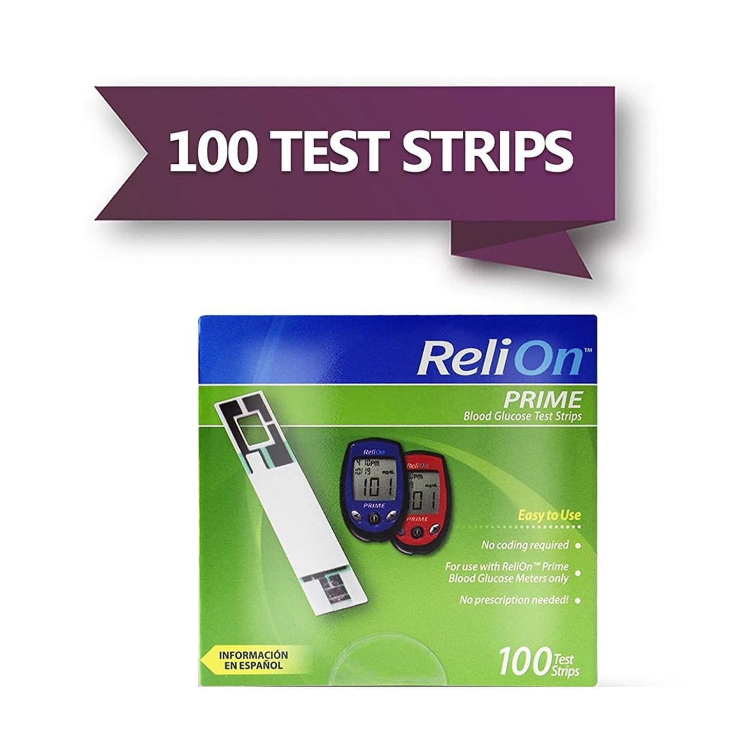 Close-up of the no coding required feature label on the Sixyear Prime 100 count package