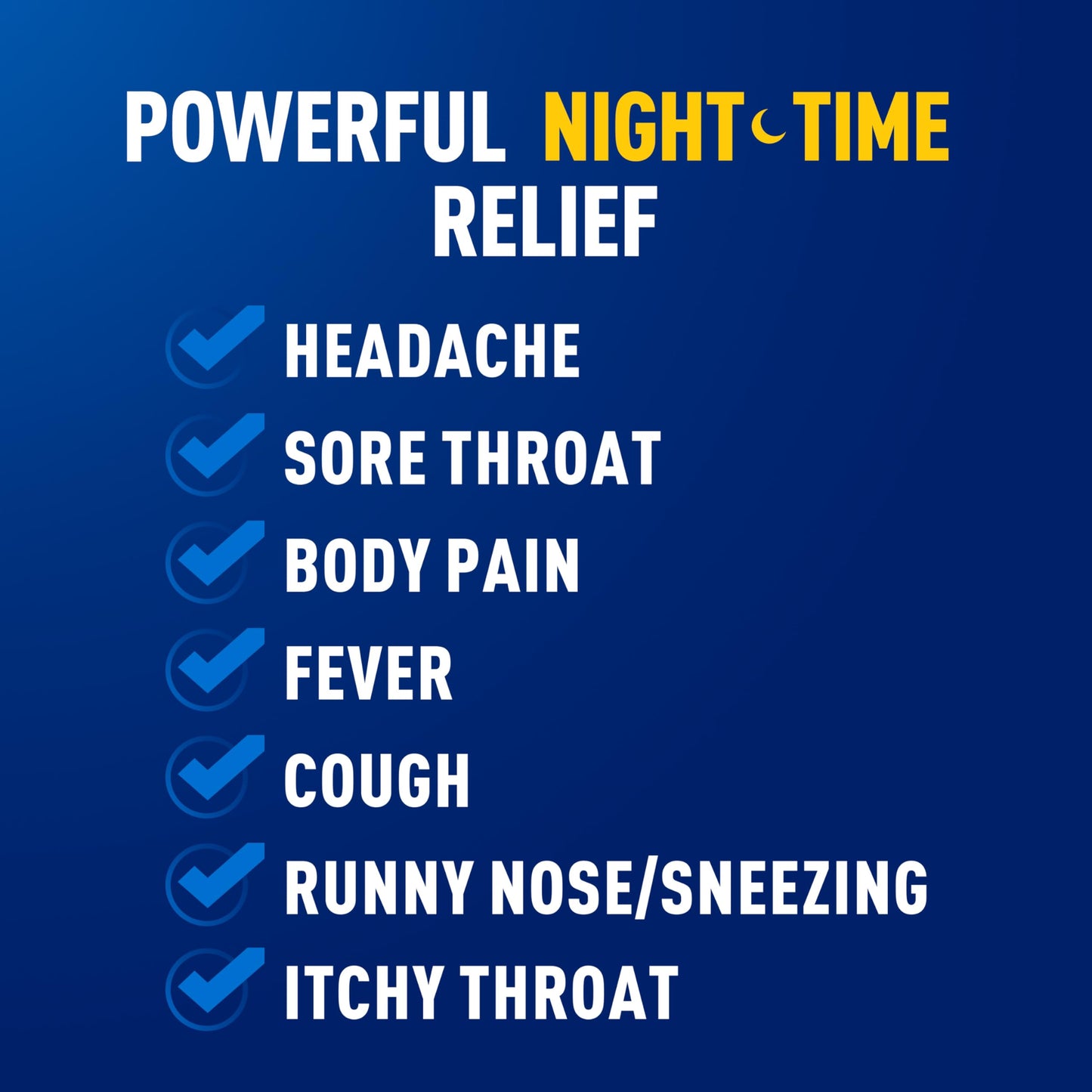 Close up view of the 16 daytime and 8 nighttime maximum strength liquid gels for severe seasonal congestion.
