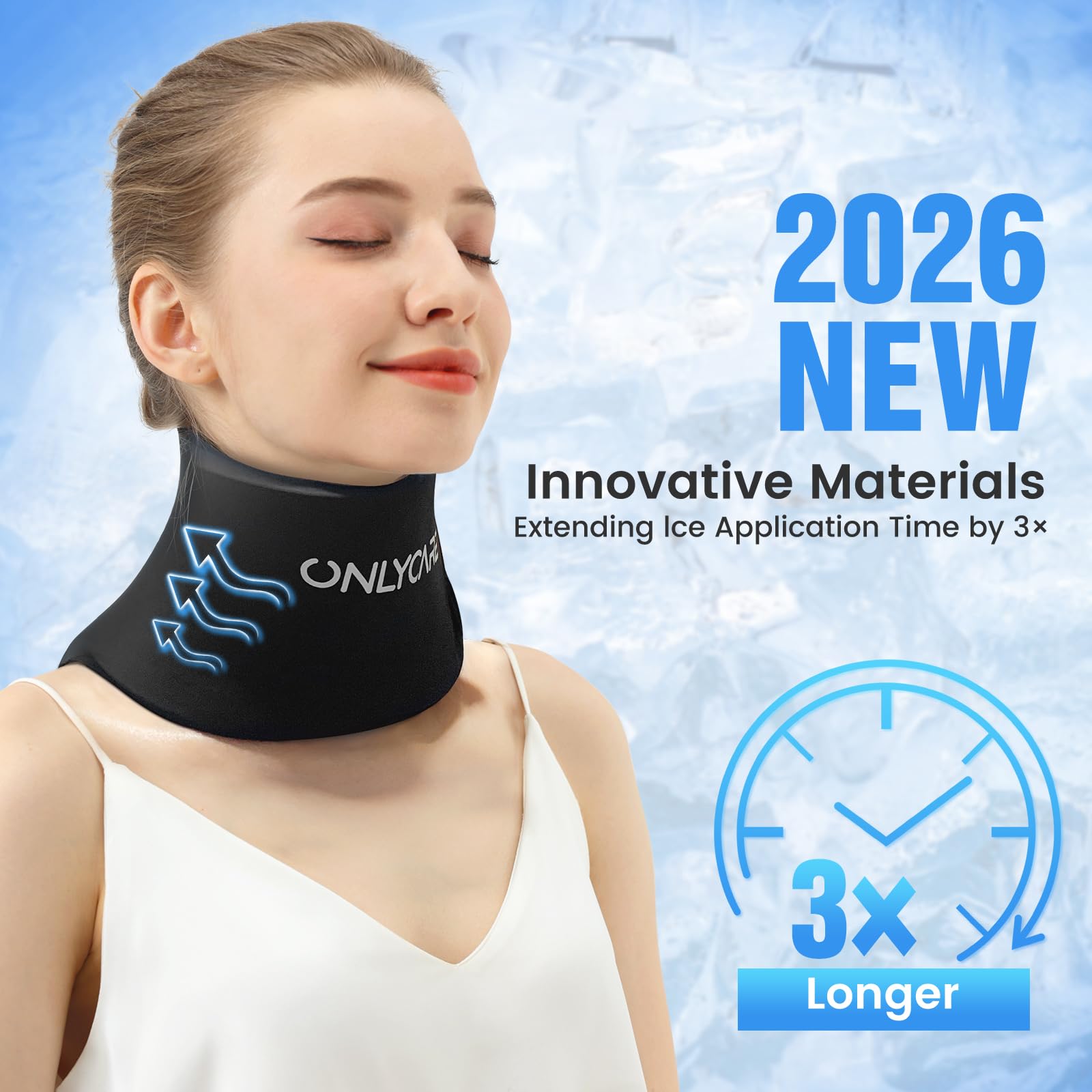 Onlycare neck ice pack wrapped around neck for muscle tension