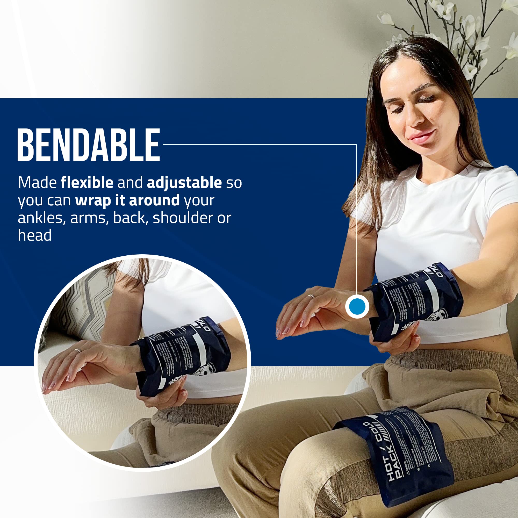 TrekProof hot and cold gel pack showing flexible design