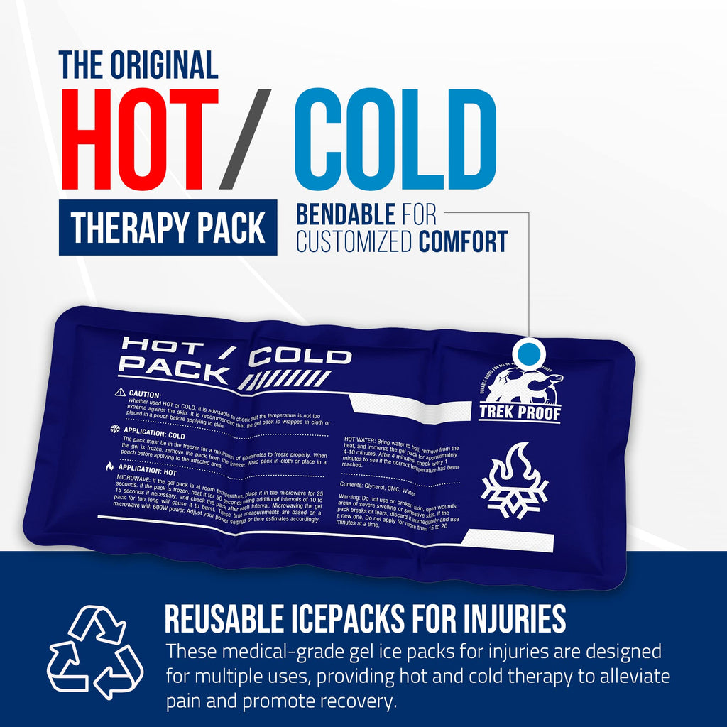 TrekProof reusable gel pack being used on shoulder