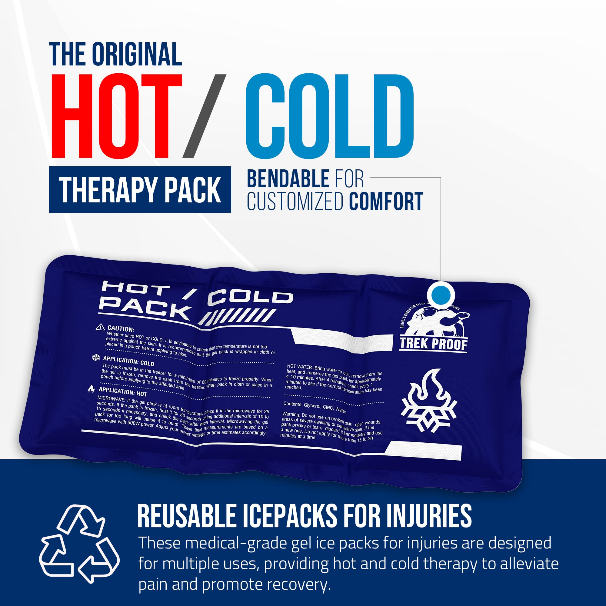 TrekProof reusable gel pack being used on shoulder