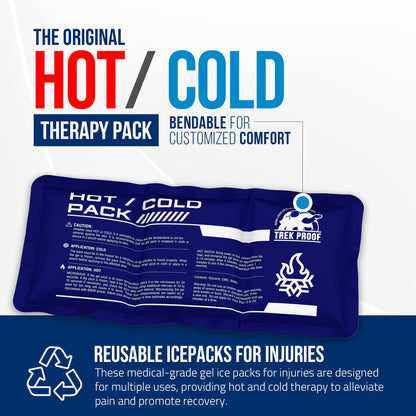 TrekProof reusable gel pack being used on shoulder