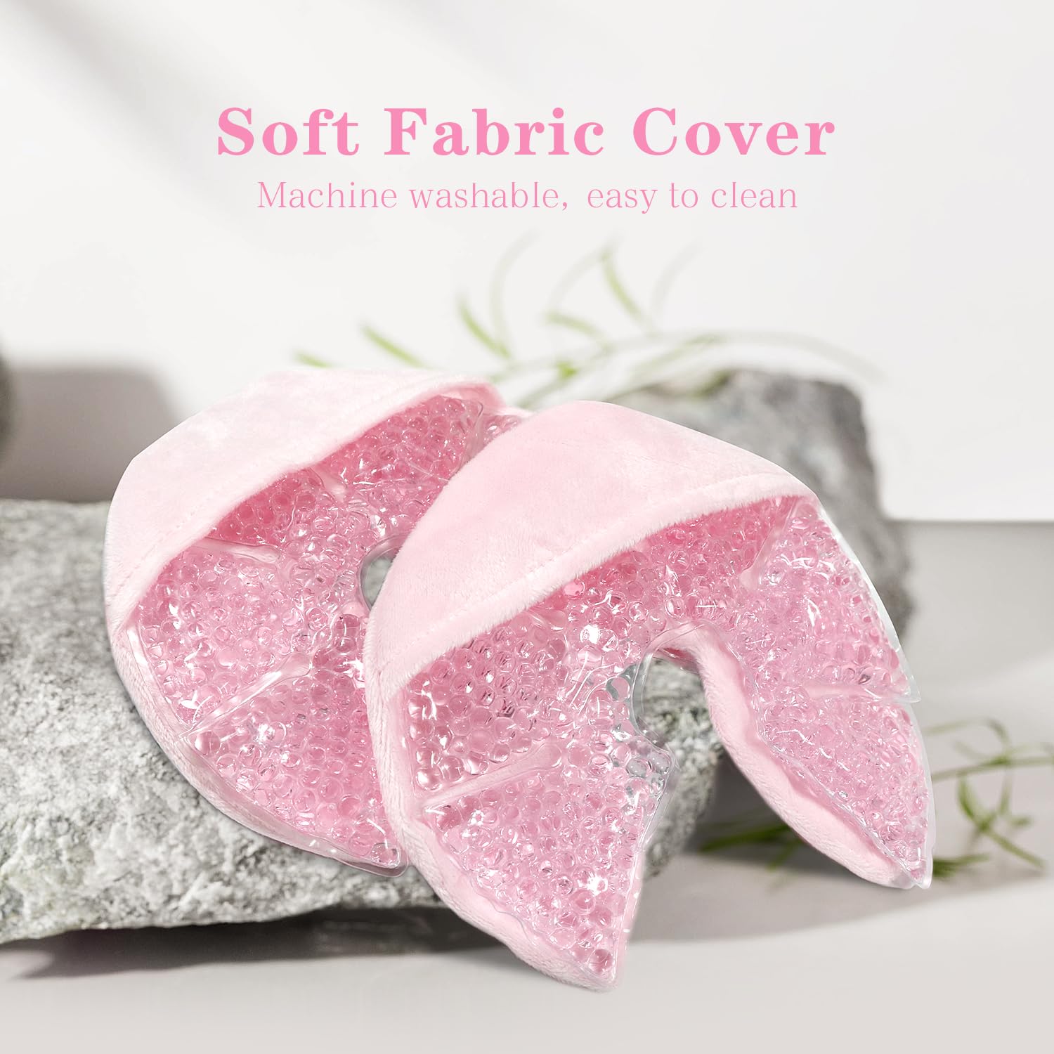 Pink gel breast therapy pads for breastfeeding relief