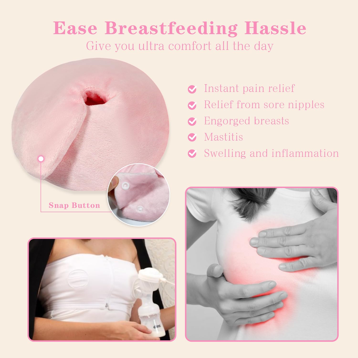 Breast therapy gel pads used with breast pump
