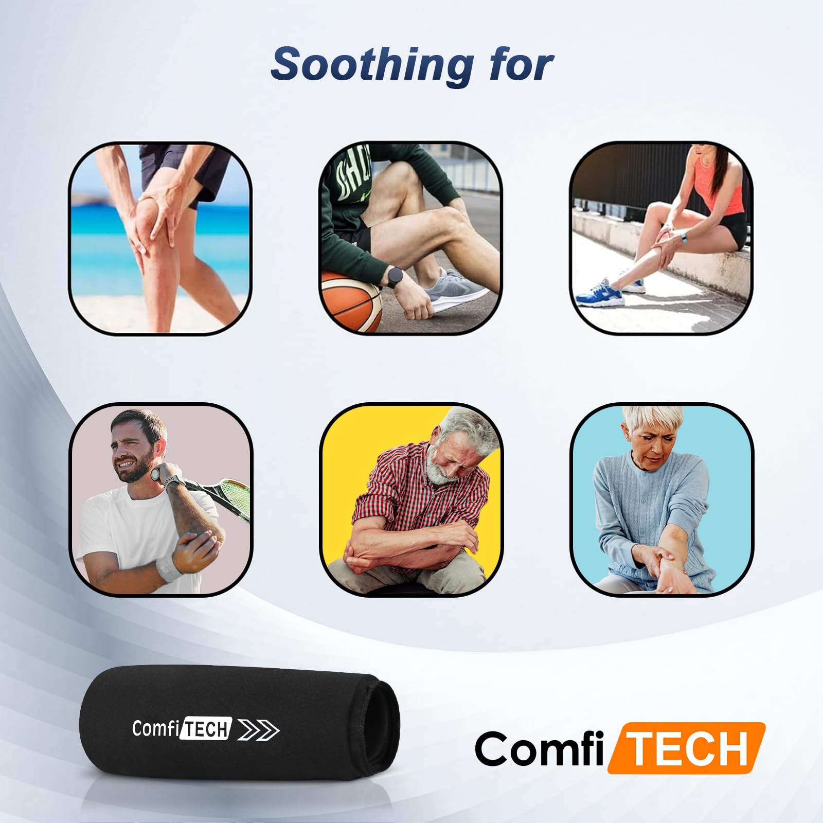 Side profile of flexible ComfiTECH gel compression sleeve