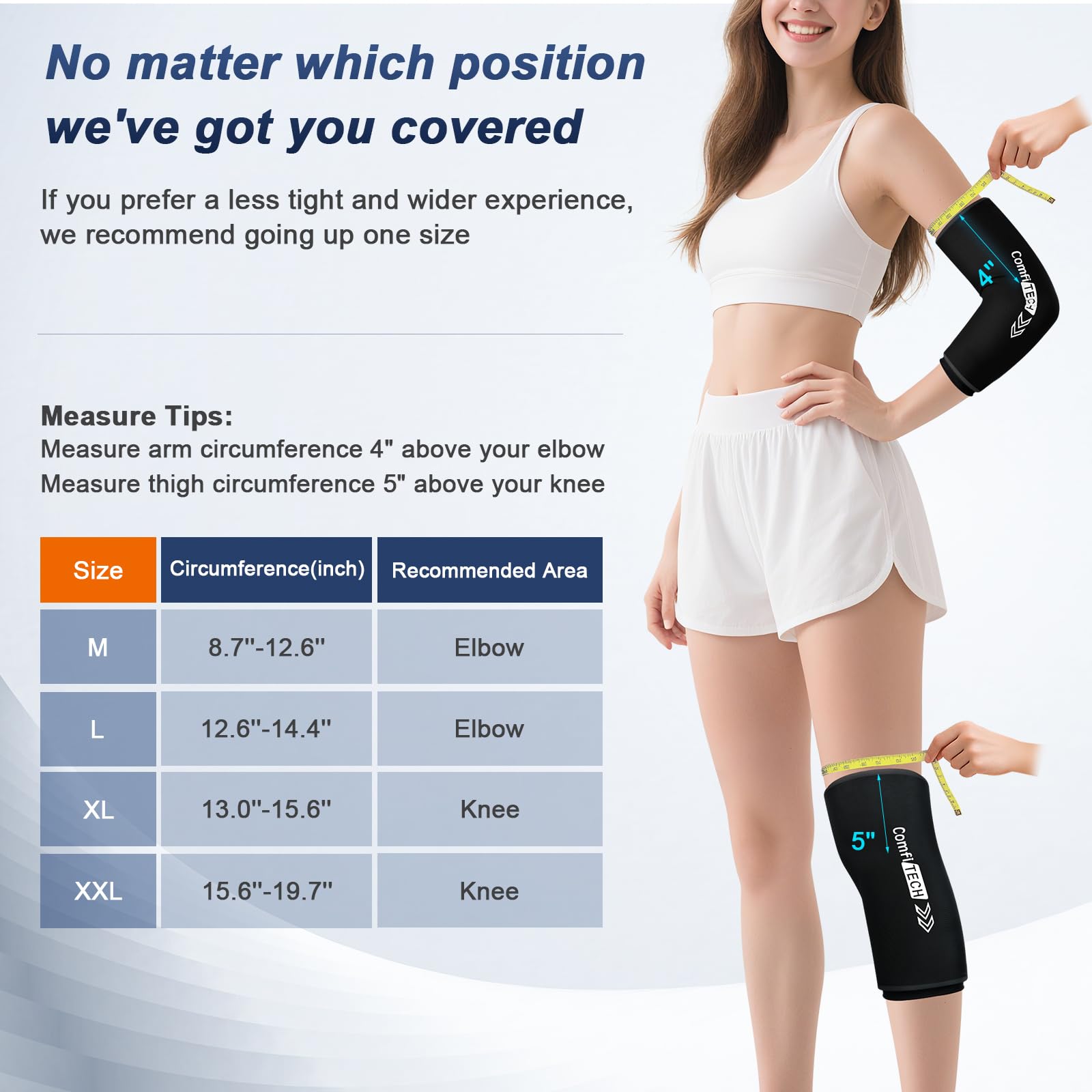 ComfiTECH ice pack used on knee for cold therapy