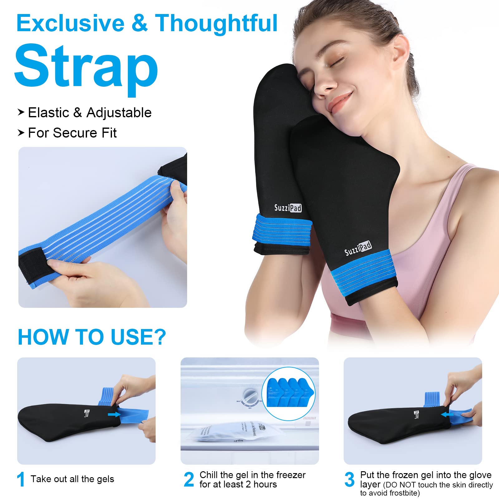 Suzzipad cold therapy socks with gel pack inserts