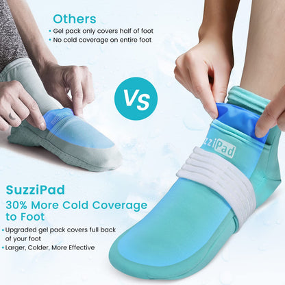 Adjustable compression straps on SuzziPad hand ice gloves