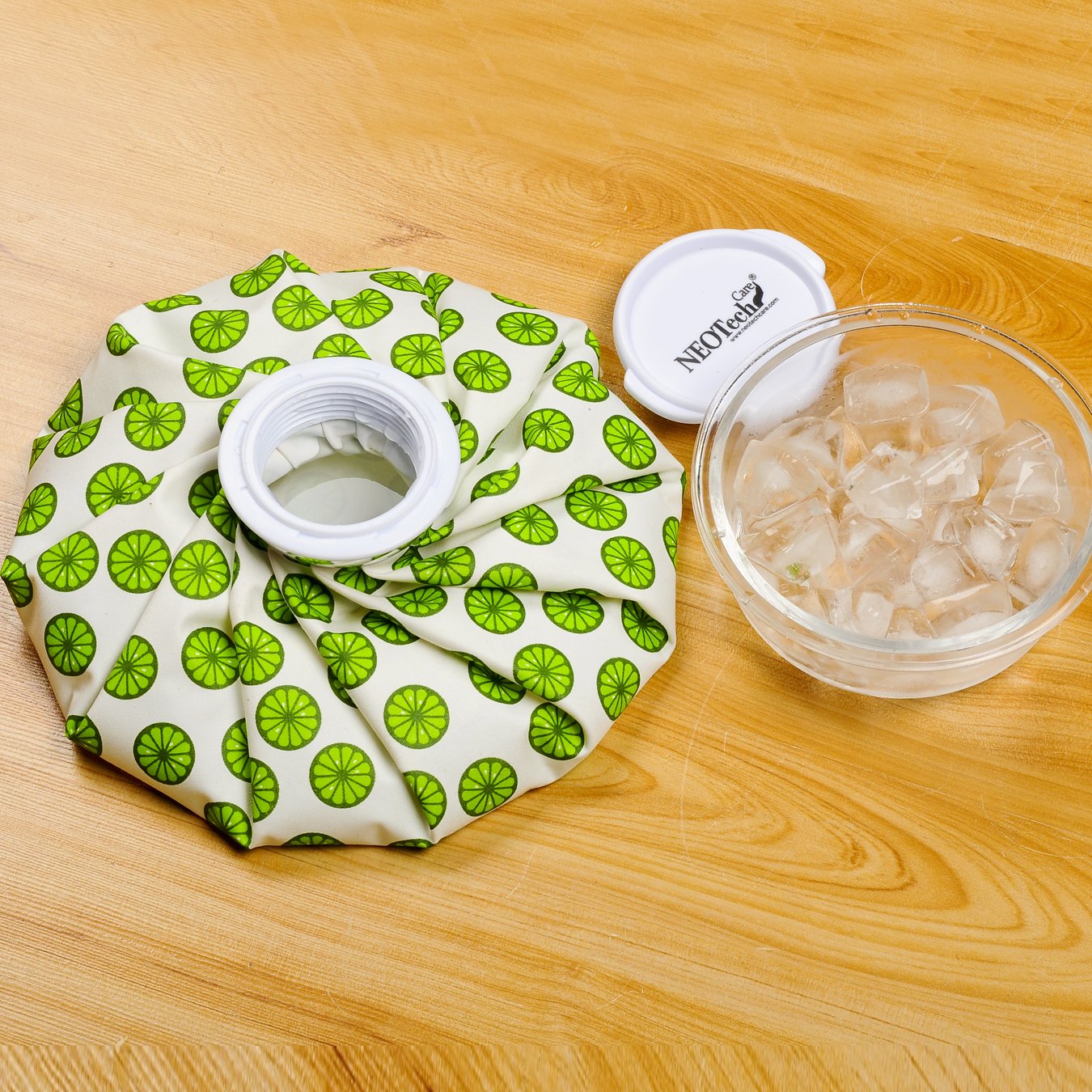 Side profile of Neotech Care reusable cold pack showing flexible fabric