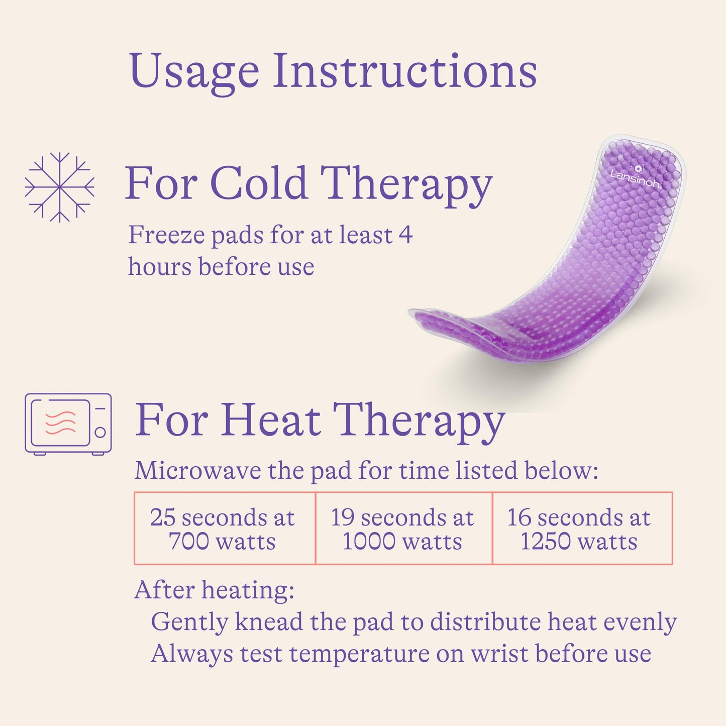 Lansinoh hot and cold pads in packaging