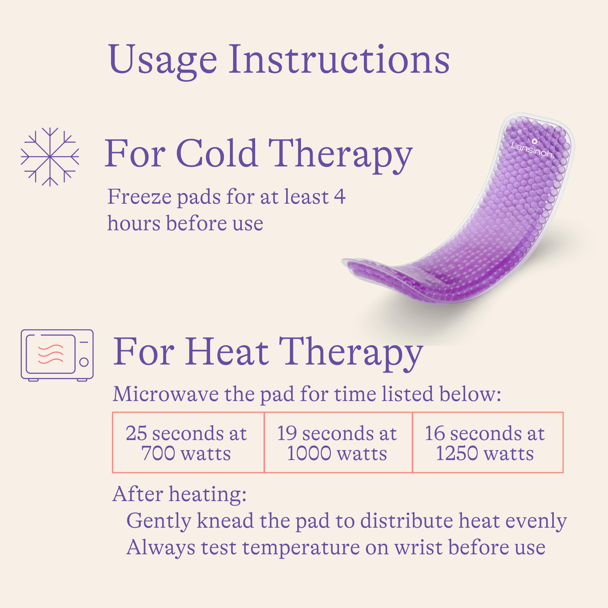 Lansinoh hot and cold pads in packaging